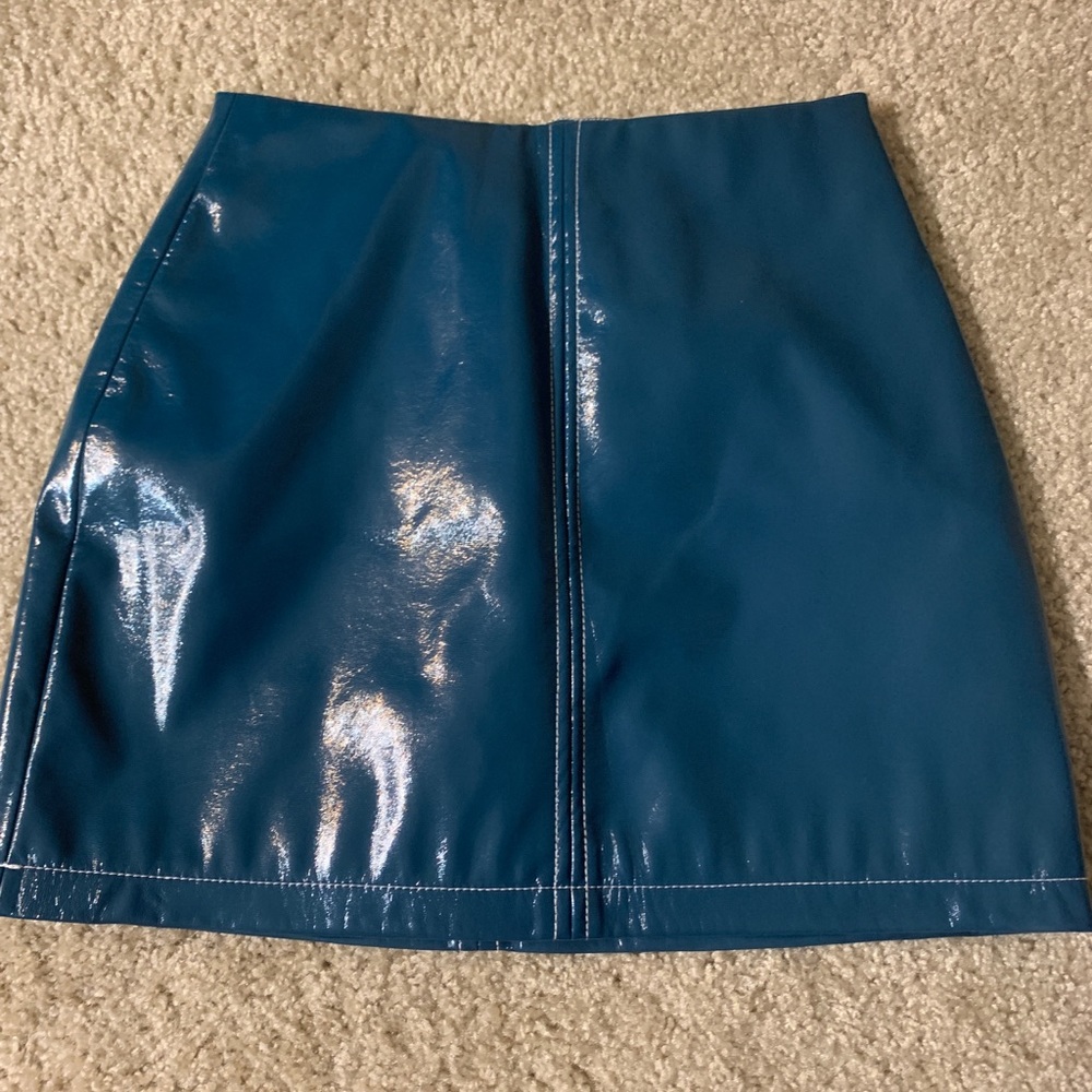 URBAN OUTFITTERS Blue Vinyl Miniskirt